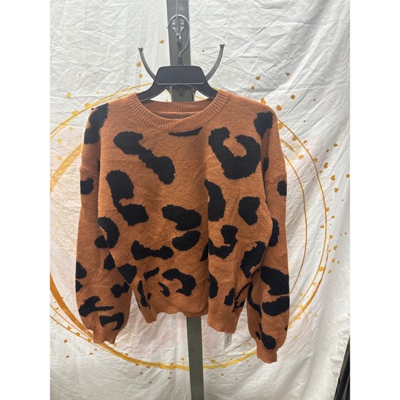 Women's‎ Leopard Print Drop Sleeve Sweater - Cupshe Size M - Picture 2 of 4